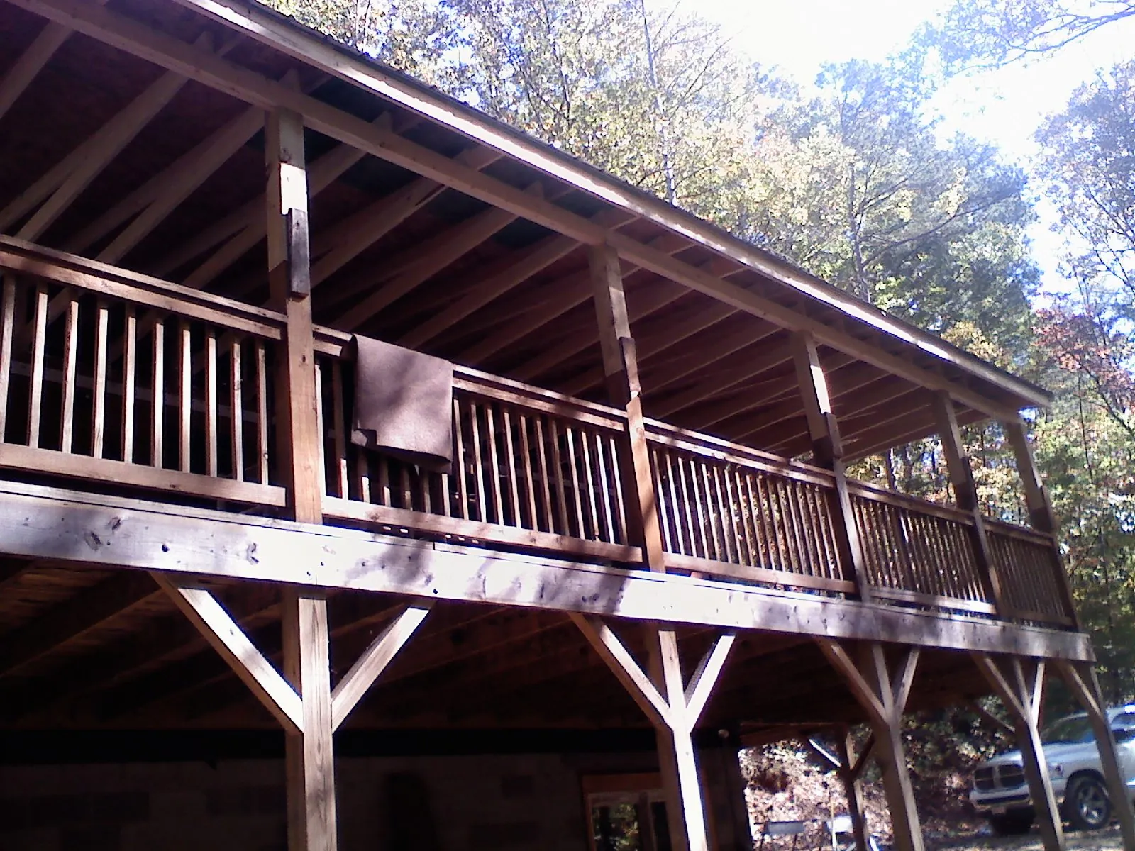 Timber framing under a new elevated porch and deck — Roof Leak Repair in Moosup by Roofing Brothers